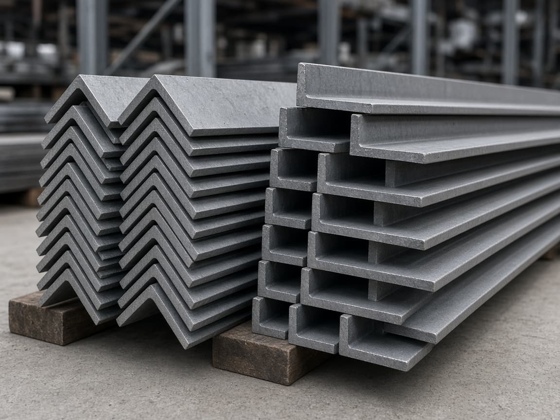 Steel Angles — Equal and unequal steel angles for structural framing and fabrication.