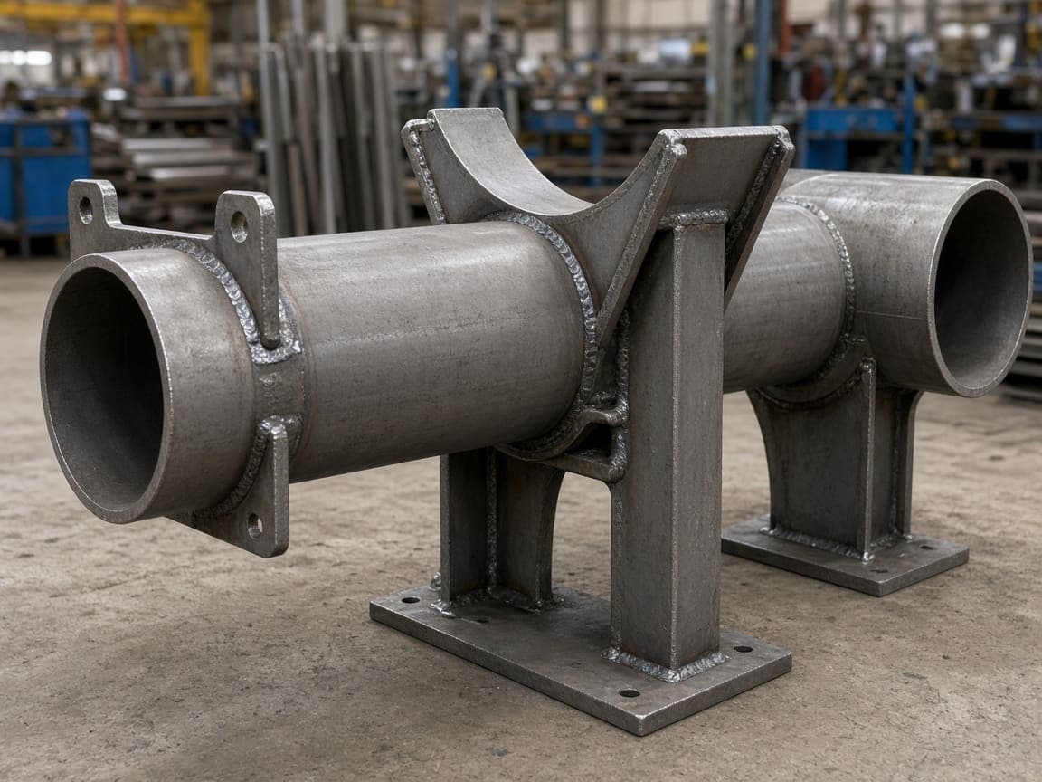 Pipe Supports — Fabricated pipe supports made to project drawings.
