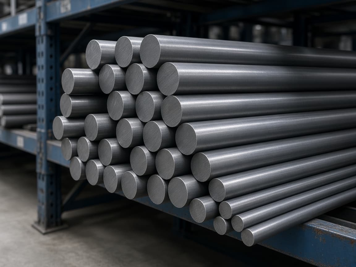 Round Bars — Cylindrical steel round bars for machining, fabrication, and structural applications.