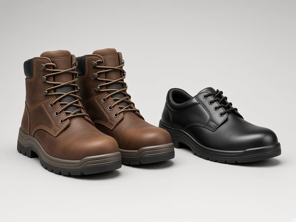 Foot Protection — Safety shoes and steel-toe boots for sites, yards, and warehouses.