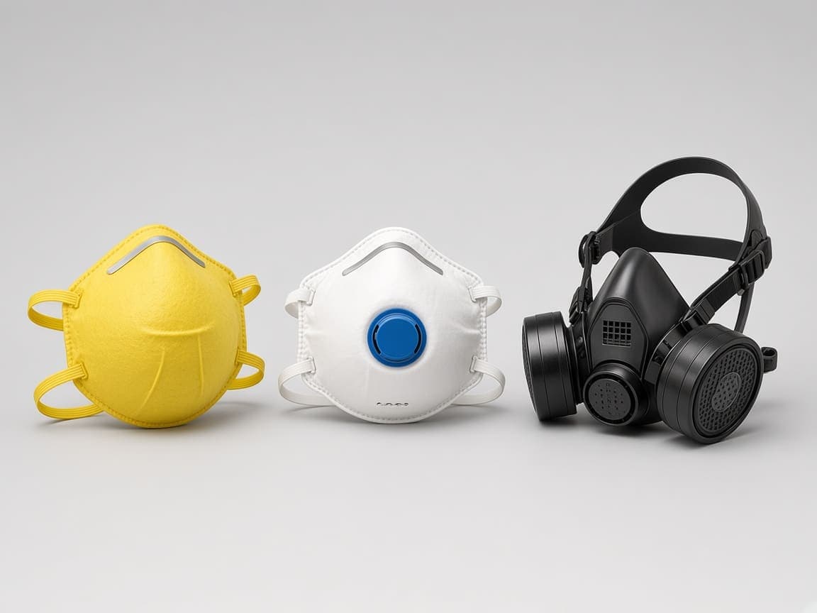 Respiratory Protection — Dust masks, valved respirators, and half-face respirators for industrial air protection.