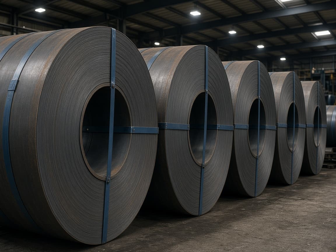 Steel Coils — Hot rolled, cold rolled, and galvanized steel coils for industrial and fabrication use.